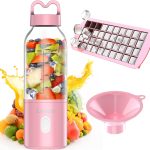 Portable Blender， Blender for Shakes and Smoothies， Personal Blender， USB Rechargeable 14 Oz Mini Blender With for Traveling， Outdoor， Gym， Office